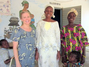 Nancy with the Doctor in Amanda's village in Mali