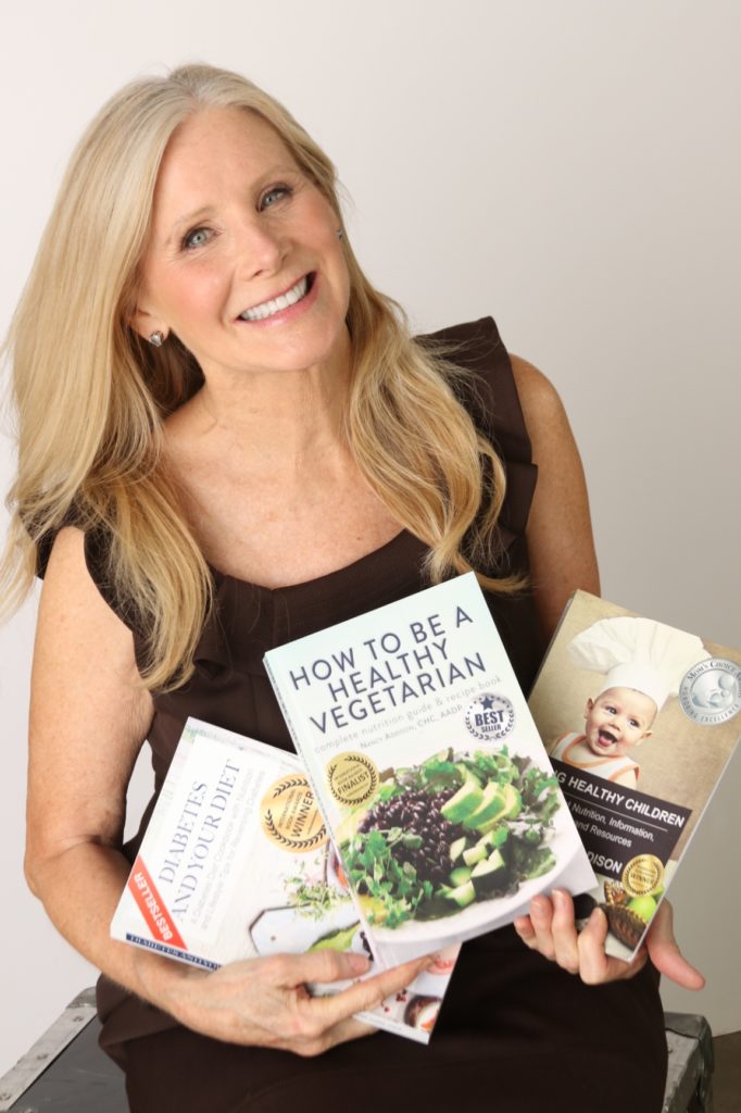 Nancy Addison, nutritionist, writes award-winning, nutrition cookbooks and shoots for the stars.