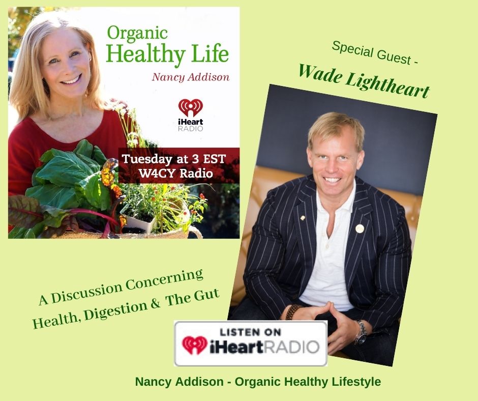 wade lightheart discussing digestion and the gut w Nancy Addison, Organic Healthy life