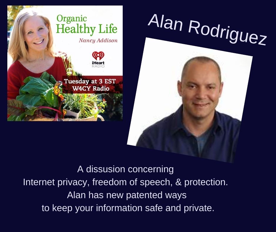 Alan Rodriguez, Inventor & Founder of Accesr, the Standard for programmable data & digital civil rights., With Nancy Addison, organic healthy life
