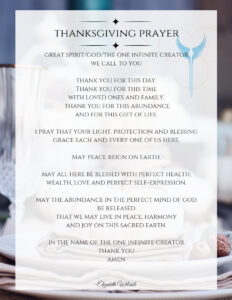 Thanksgiving Prayer by Elizabeth Wilcock